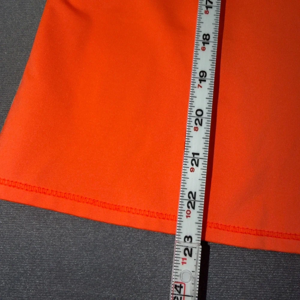 Lucky in Love Womens Neon Orange Sleeveless Tennis Golf Tank Top V-Neck Size M